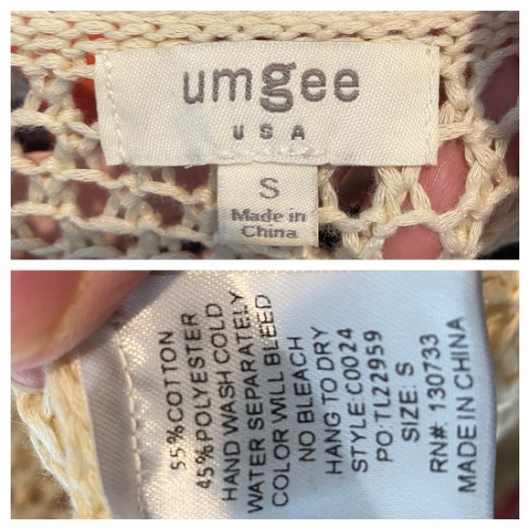 Umgee Crochet bell sleeve tunic cover up dress top - Picture 13 of 13